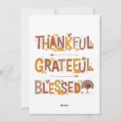 Happy Thanksgiving-Flachkarte Feiertagskarte (Rückseite)