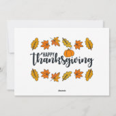 Happy Thanksgiving-Flachkarte Feiertagskarte (Rückseite)