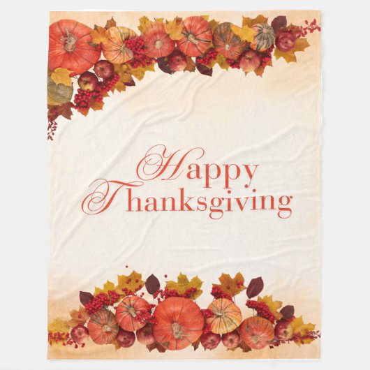 Happy Thanksgiving Fleecedecke (Vorderseite)