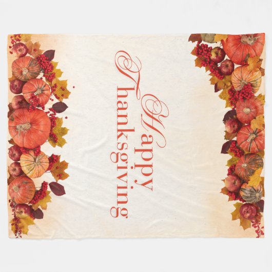 Happy Thanksgiving Fleecedecke (Vorderseite (Horizontal))