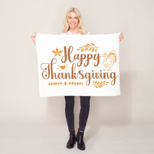 Happy Thanksgiving Fleecedecke (Beispiel)