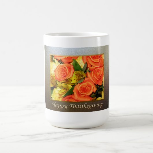 Happy Thanksgiving Floral Kaffeetasse (Mittel)
