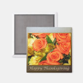 Happy Thanksgiving Floral Magnet (Vorderseite/Rückseite)