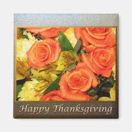 Happy Thanksgiving Floral Magnet