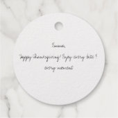 Happy Thanksgiving Foil Favor Tags (Rückseite)
