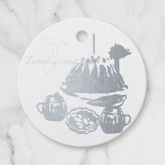 Happy Thanksgiving Foil Favor Tags (Vorderseite)