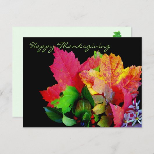 Happy Thanksgiving Foliage Postkarten (Vorne/Hinten)