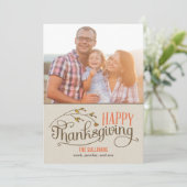 Happy Thanksgiving Foto Cards Feiertagskarte (Stehend Vorderseite)