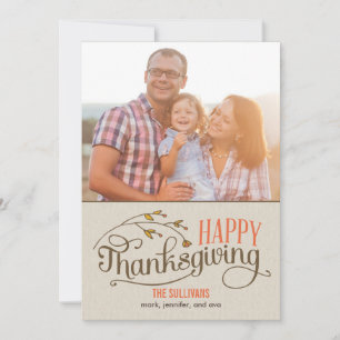 Happy Thanksgiving Foto Cards Feiertagskarte