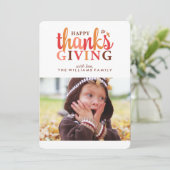 Happy Thanksgiving Foto Feiertagskarte (Stehend Vorderseite)