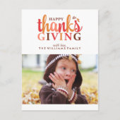 Happy Thanksgiving Foto Feiertagspostkarte (Vorderseite)