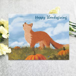 Happy Thanksgiving Fox Postkarte<br><div class="desc">Herbst Thema Fux Illustration Happy Thanksgiving Postkarten</div>