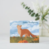 Happy Thanksgiving Fox Postkarte (Stehend Vorderseite)