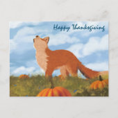 Happy Thanksgiving Fox Postkarte (Vorderseite)