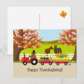 Happy Thanksgiving Fox Red Labrador Tractor Postkarte (Vorne/Hinten)