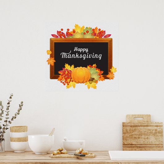 Happy Thanksgiving Frame Poster (Küche)