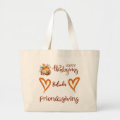 Happy Thanksgiving, Friendsgiving Monogram | Jumbo Stoffbeutel (Vorne)