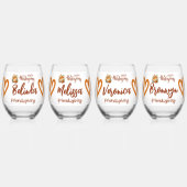 Happy Thanksgiving, Friendsgiving Monogram | Weinglas Ohne Stiel (Hinten)