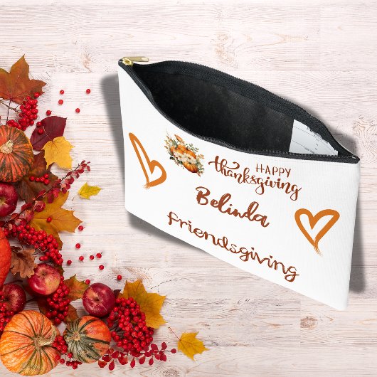 Happy Thanksgiving, Friendsgiving Monogram | Zubehörtasche