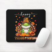 Happy Thanksgiving Frog Costume Turkey Fall Leaves Mousepad (Mit Mouse)