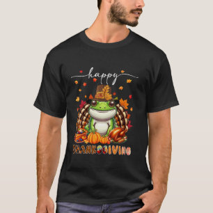 Happy Thanksgiving Frog Kostüm Türkei Herbstlaub T-Shirt