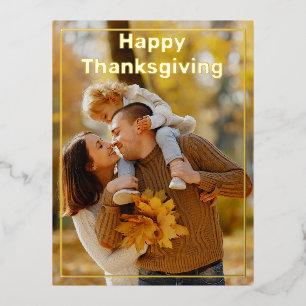 Happy Thanksgiving Full Foto Folien Feiertagspostkarte