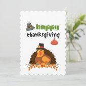 Happy Thanksgiving - Fun Turkey Card Einladung (Stehend Vorderseite)