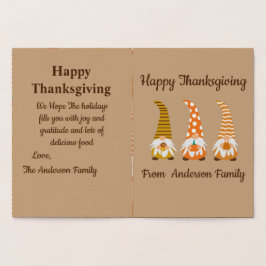 Happy Thanksgiving Funny Gnomes Holiday Card Folienkarte
