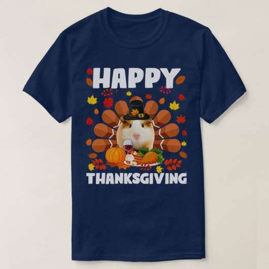 Happy Thanksgiving Funny Guinea Pig (2) T-Shirt (Design vorne)