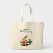 Happy Thanksgiving Funny Rabbit Jumbo Stoffbeutel (Vorne)