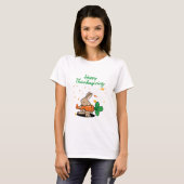 Happy Thanksgiving Funny Rabbit T-Shirt (Vorne ganz)