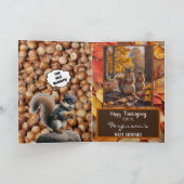 Happy Thanksgiving Funny Squirrel Card Dankeskarte (Innenseite)