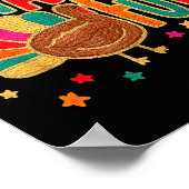 Happy Thanksgiving Funny Thankful Turkey Pumpkin F Poster (Ecke)