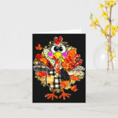 Happy Thanksgiving Funny Turkey Family Dinner Than Karte (Gelbe Blume)