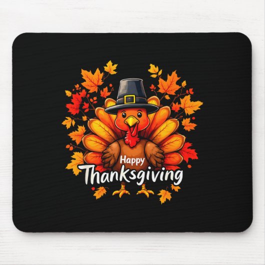 Happy Thanksgiving Funny Turkey Family Dinner Than Mousepad (Vorne)