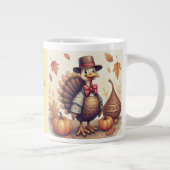 Happy Thanksgiving, Funny Turkey Specialty Mug Jumbo-Tasse (Rechts)