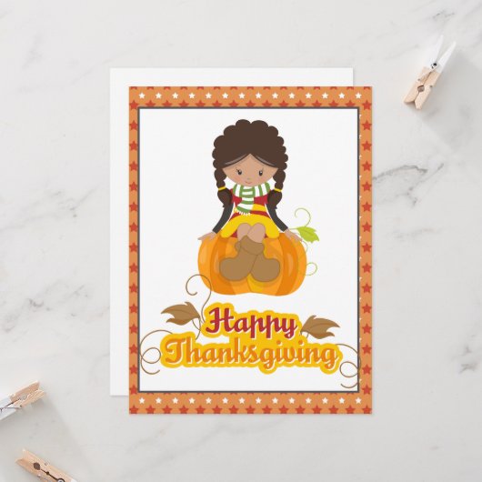 Happy Thanksgiving für Daughters Karte (Vorderseite/Rückseite Beispiel)