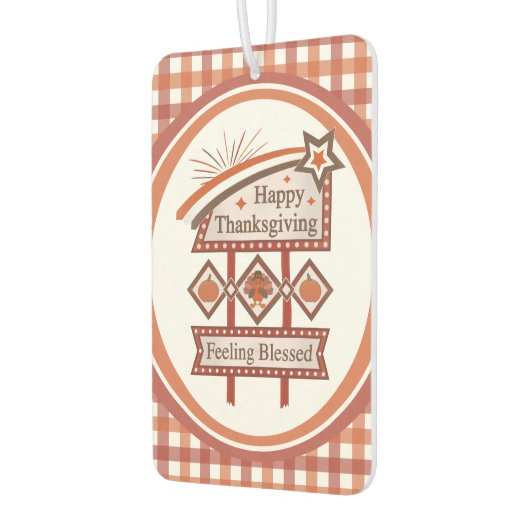 Happy Thanksgiving Gefühl gesegnet Retro-Zeichen Autolufterfrischer (Links)