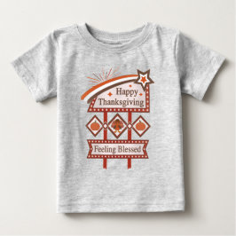 Happy Thanksgiving Gefühl gesegnet Retro-Zeichen Baby T-shirt