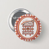 Happy Thanksgiving Gefühl gesegnet Retro-Zeichen Button (Vorne & Hinten)