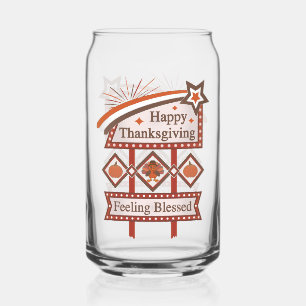 Happy Thanksgiving Gefühl gesegnet Retro-Zeichen Dosenglas