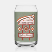 Happy Thanksgiving Gefühl gesegnet Retro-Zeichen Dosenglas (Rückseite)