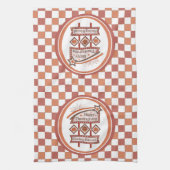 Happy Thanksgiving Gefühl gesegnet Retro-Zeichen Geschirrtuch (Vertikal)