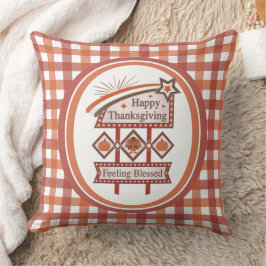 Happy Thanksgiving Gefühl gesegnet Retro-Zeichen Kissen