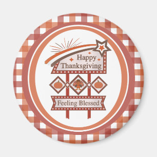 Happy Thanksgiving Gefühl gesegnet Retro-Zeichen Magnet
