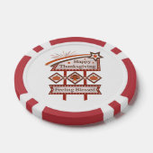Happy Thanksgiving Gefühl gesegnet Retro-Zeichen Pokerchips (Einzeln)