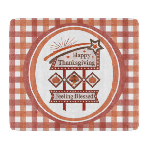 Happy Thanksgiving Gefühl gesegnet Retro-Zeichen Schneidebrett