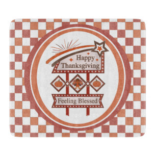 Happy Thanksgiving Gefühl gesegnet Retro-Zeichen Schneidebrett