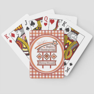 Happy Thanksgiving Gefühl gesegnet Retro-Zeichen Spielkarten