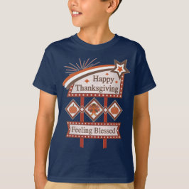 Happy Thanksgiving Gefühl gesegnet Retro-Zeichen T-Shirt